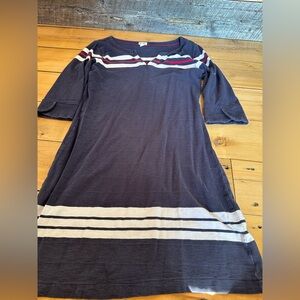 Hatley Navy and Red Striped Long Sleeve Dress
